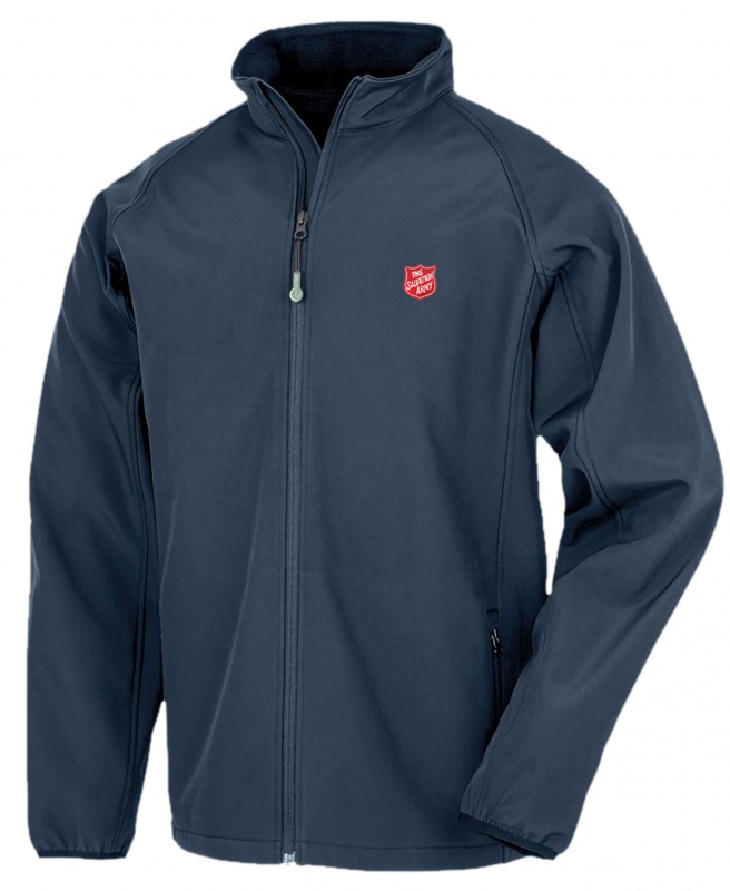 Sustainable Mens Softshell Jacket in Navy